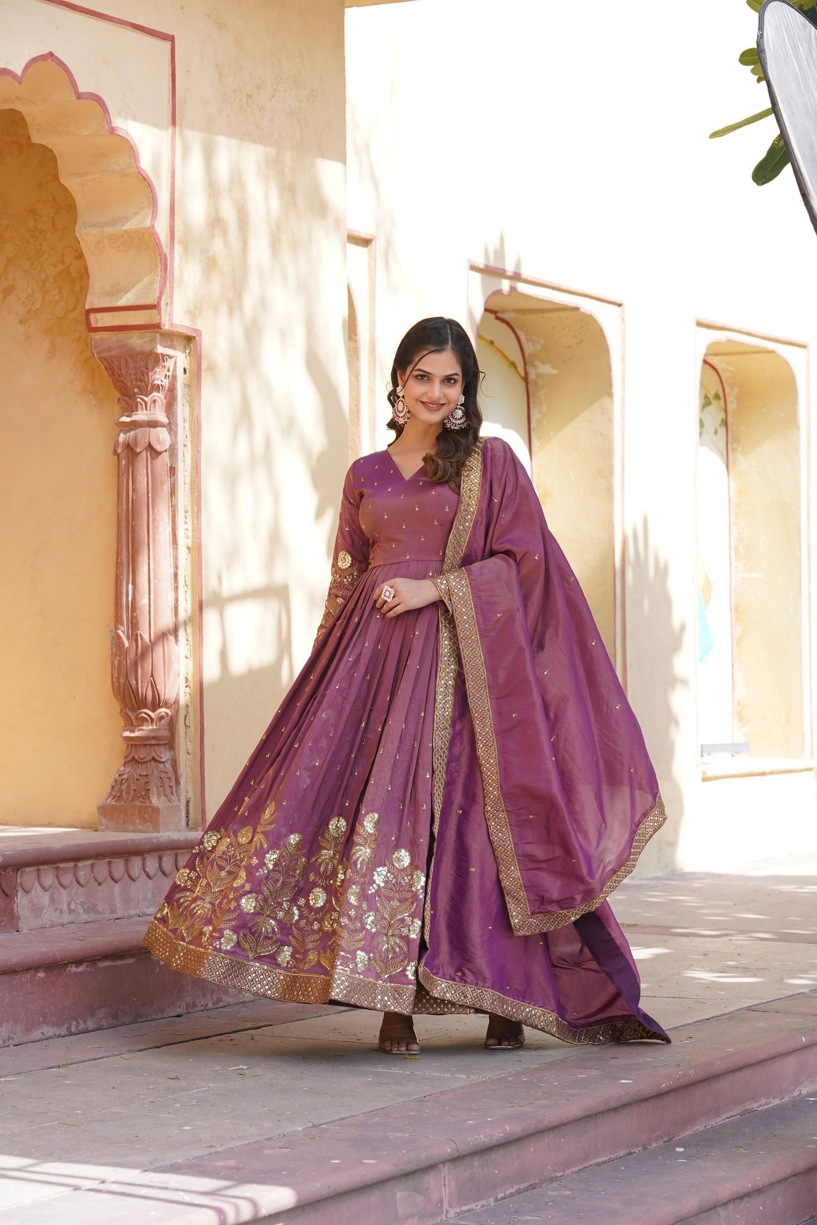 KA 1091 Heavy Viscose Embroidery Wedding Wear Gown With Dupatta Wholesale Price In Surat